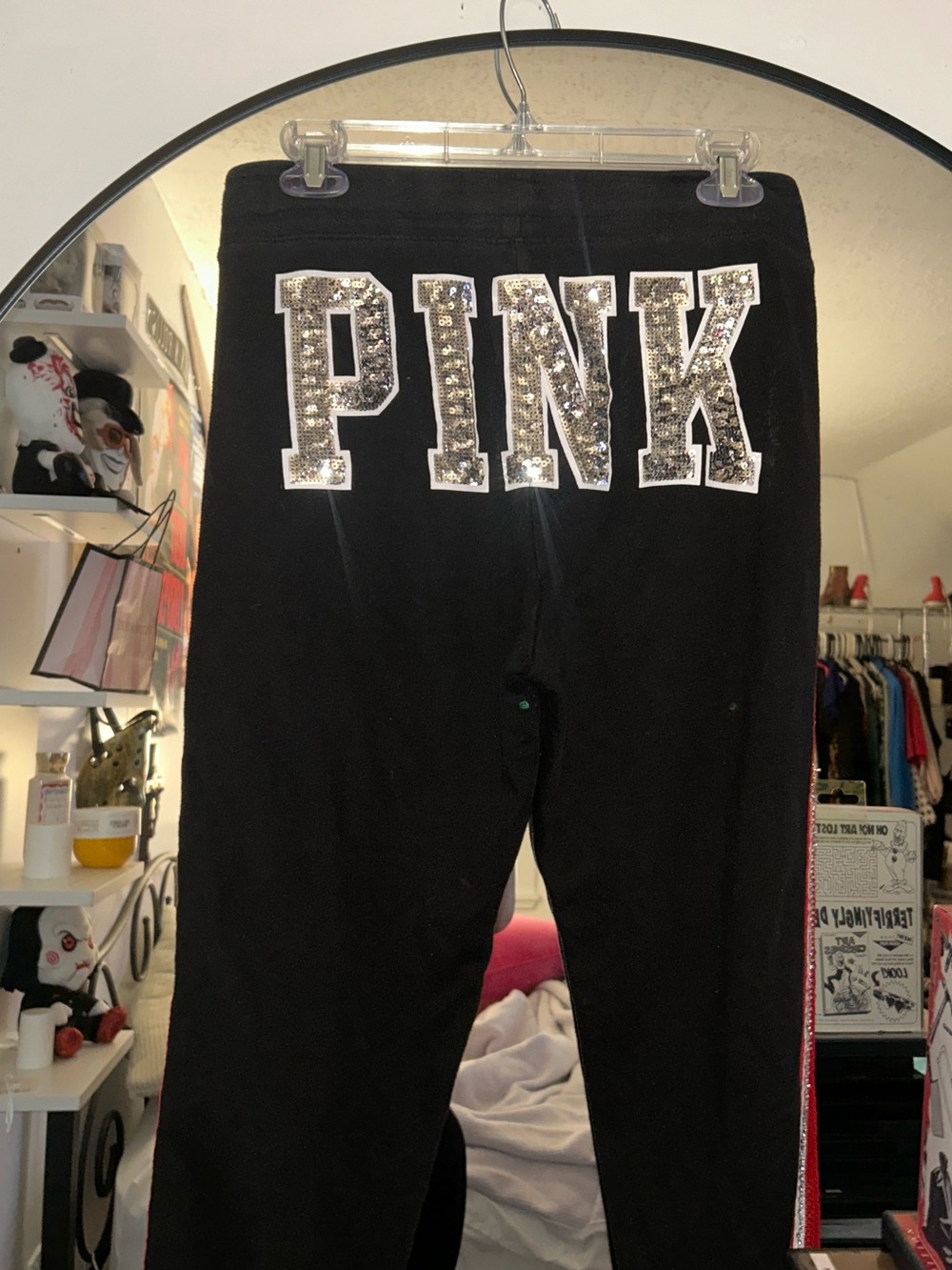 Y2k PINK Victoria’s Secret Silver Sequin Sweatpants